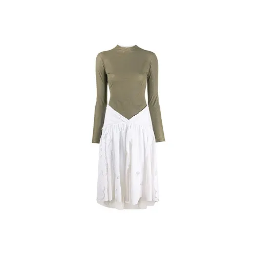 Marine Serre Long-Sleeved Dresses Women's White