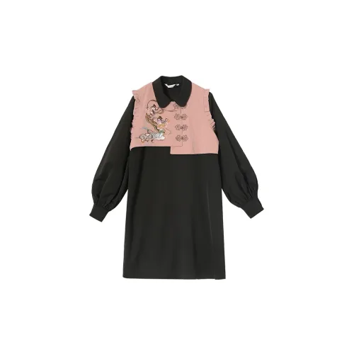 JK&JS Long-Sleeved Dresses Women's Black