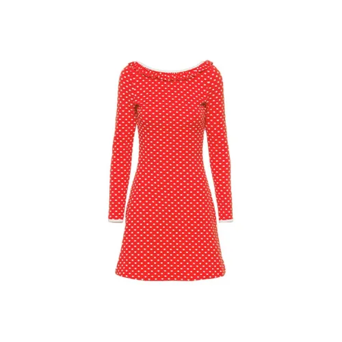 MIU MIU Long-Sleeved Dresses Women's Red