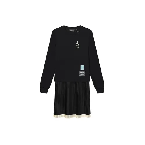 FILA MIHARA YASUHIRO Collaboration Collection Long-Sleeved Dresses Women's Jet Black