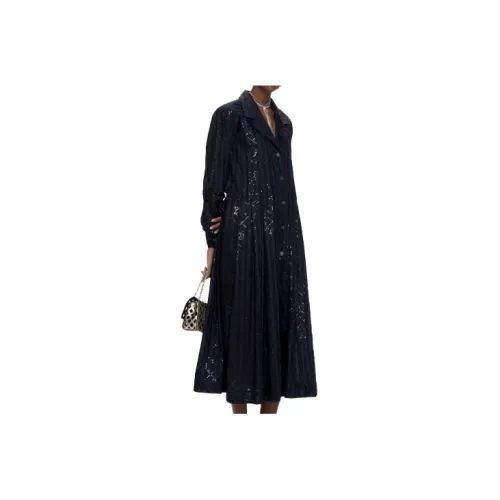 CHANEL Long-Sleeved Dresses Women's Black