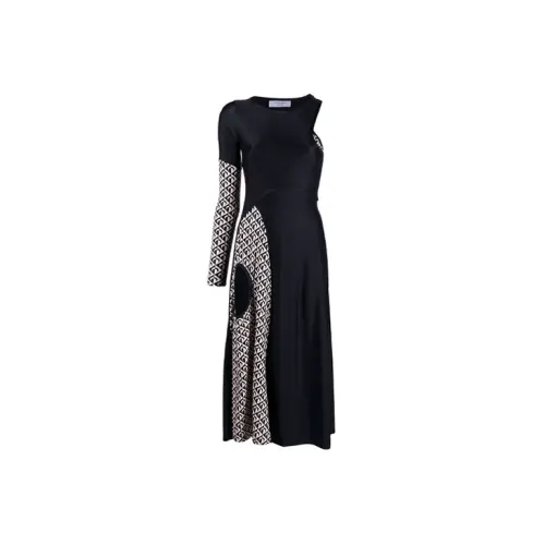 Marine Serre Long-Sleeved Dresses Women's Black