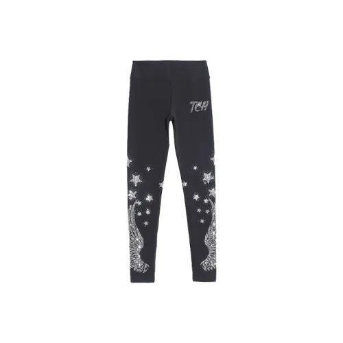 TCH Leggings Women's Black Base With Silver Logo