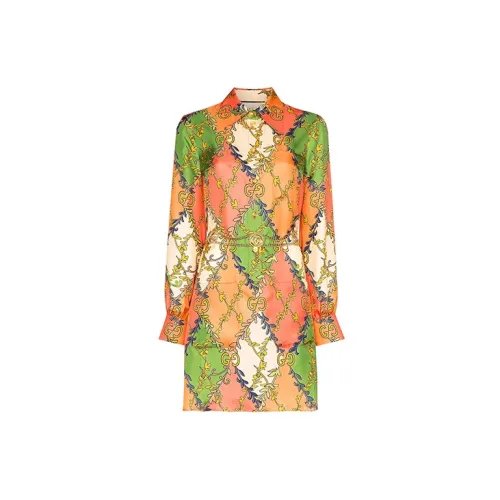 GUCCI SS21 Long Sleeved Dresses Women's Multicolor