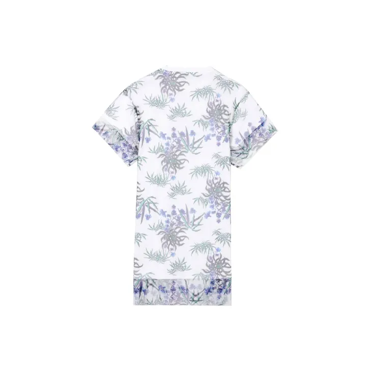 KENZO Letter Logo Short Sleeved Dresses Women's White-1