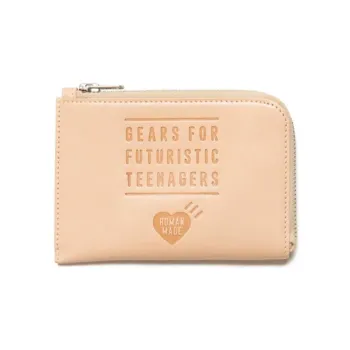 HUMAN MADE Cow Leather Coin Purse Wallet Women's Beige Yellow