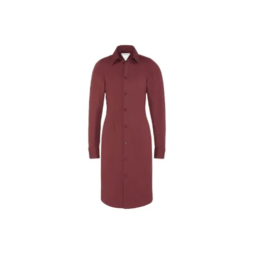 Bottega Veneta Long-Sleeved Dresses Women's Burgundy