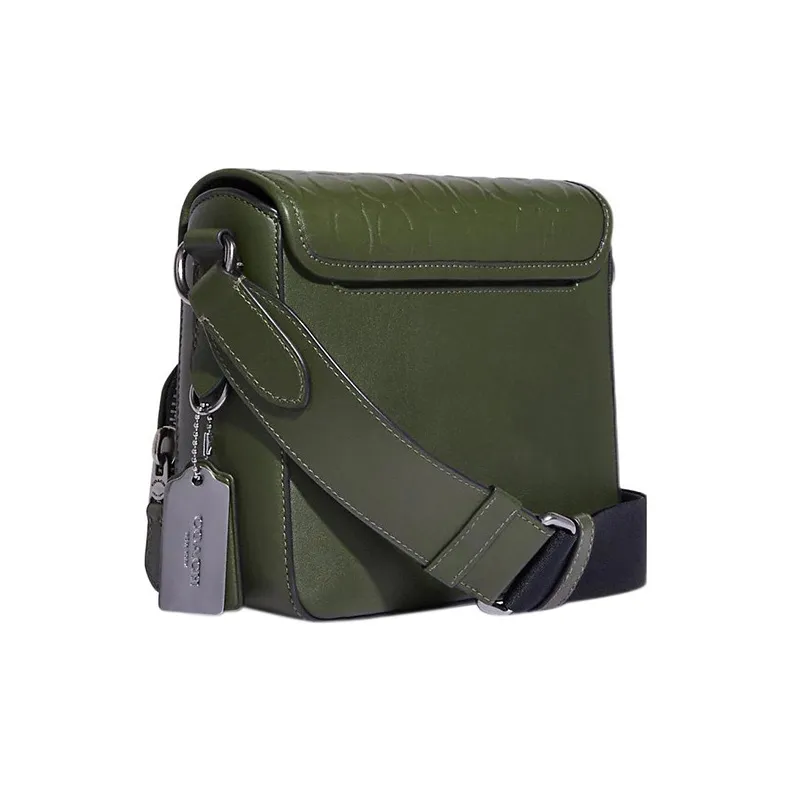 COACH Cow Leather Shoulder Bag, Crossbody Bag Medium Size Men's Green-1