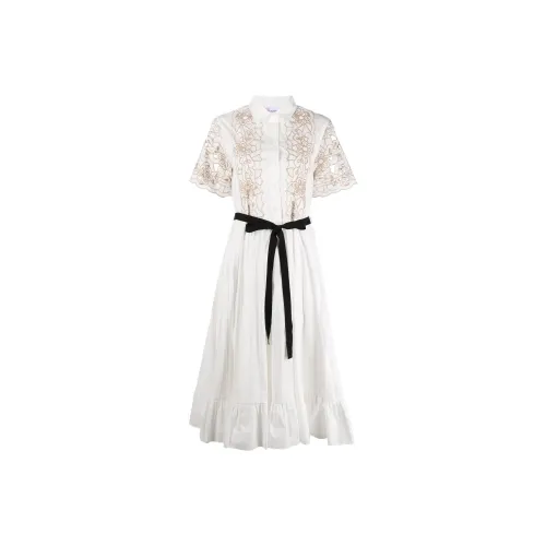 RED VALENTINO Short-Sleeved Dresses Women's White