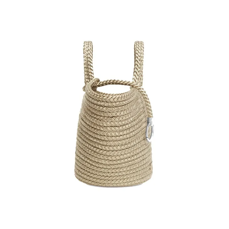 Balenciaga Nylon Basket Bag Handbag Small Size Women's Beige-4