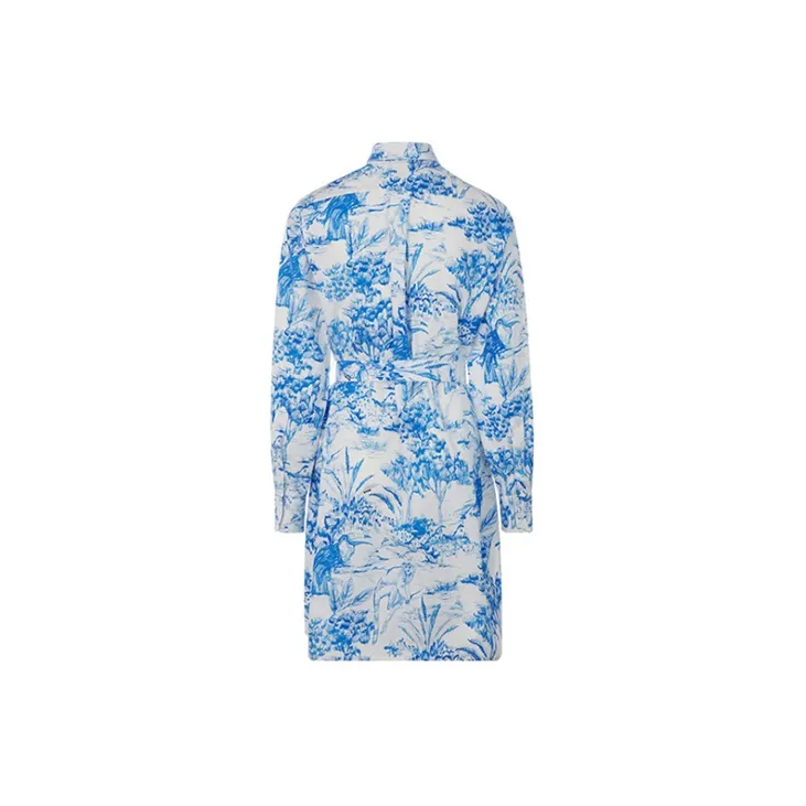 MSGM Long-Sleeved Dresses Women's White Blue-1