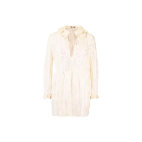 SAINT LAURENT Long-Sleeved Dresses Women's Beige