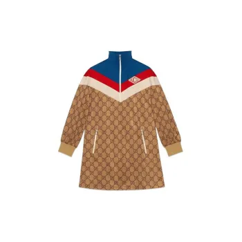 GUCCI SS22 Long Sleeved Dress Women's Brown