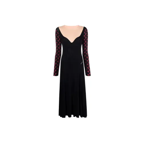 Marine Serre Long-Sleeved Dresses Women's Black