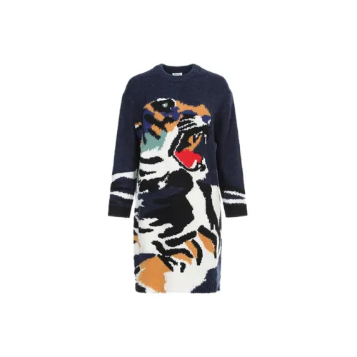 KENZO Long-Sleeved Dresses Women's Navy