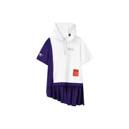 Mihara Yasuhiro X FILA MIHARA YASUHIRO Collaboration Collection Short-Sleeved Dresses Women's Standard White With Dreamy Purple Accents