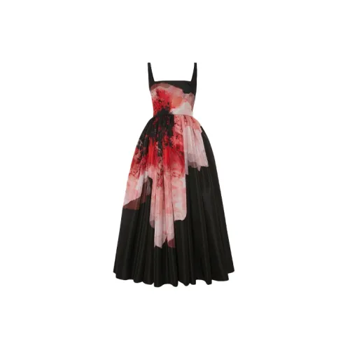 Alexander McQueen Sleeveless Dresses Women's Black/Red