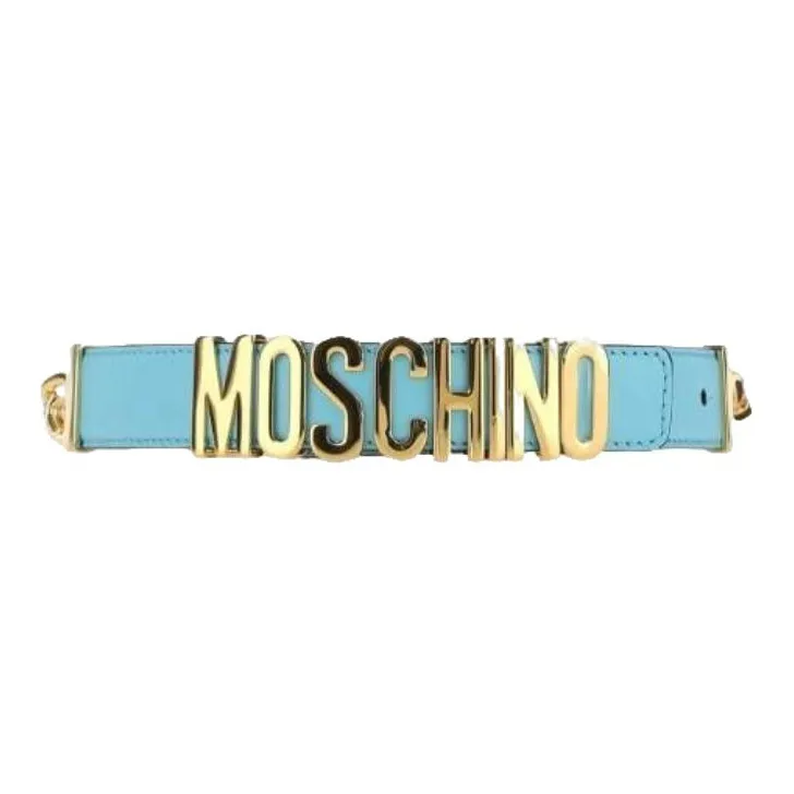 MOSCHINO Metal Leather Patchwork Unisex Width: 3.5cm-0