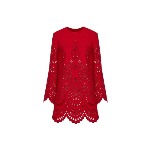 Valentino Long-Sleeved Dresses Women's Red