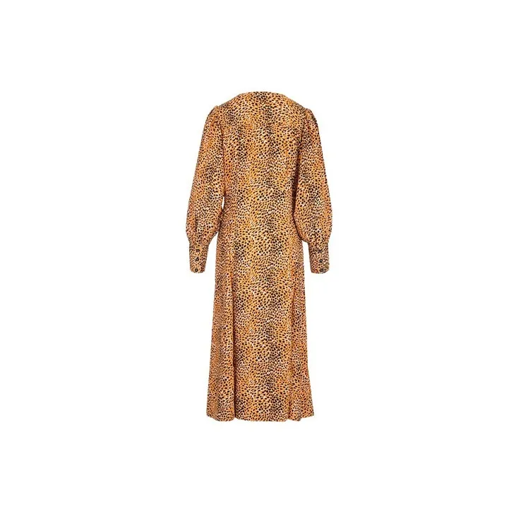 GANNI Long Sleeved Dresses Women's Yellow-1