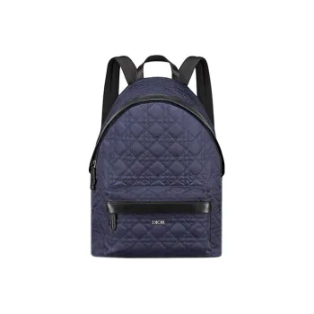 DIOR Canvas Technical Fabric Large Capacity Backpack Men's Marine Blue