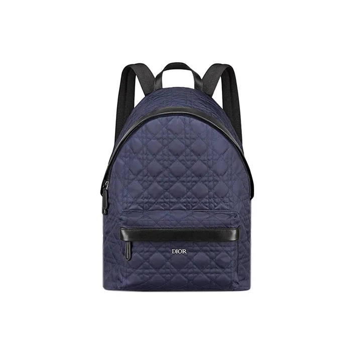 DIOR Canvas Technical Fabric Large Capacity Backpack Men's Marine Blue-0