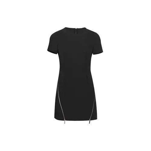 LIUREGALI Light And Shadow Art Series Short-Sleeved Dresses Women's Black