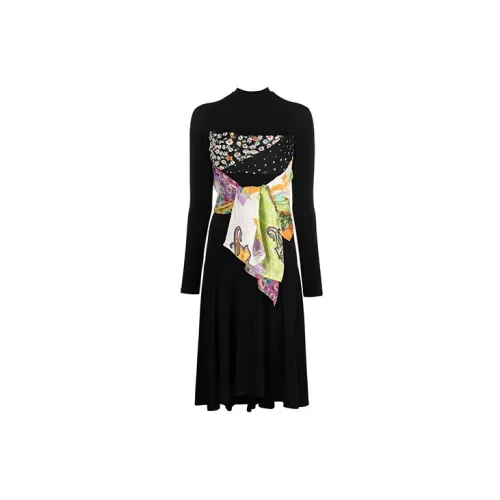 Marine Serre Long-Sleeved Dresses Women's Black