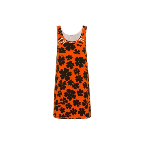 MIU MIU Sleeveless Dresses Women's Orange