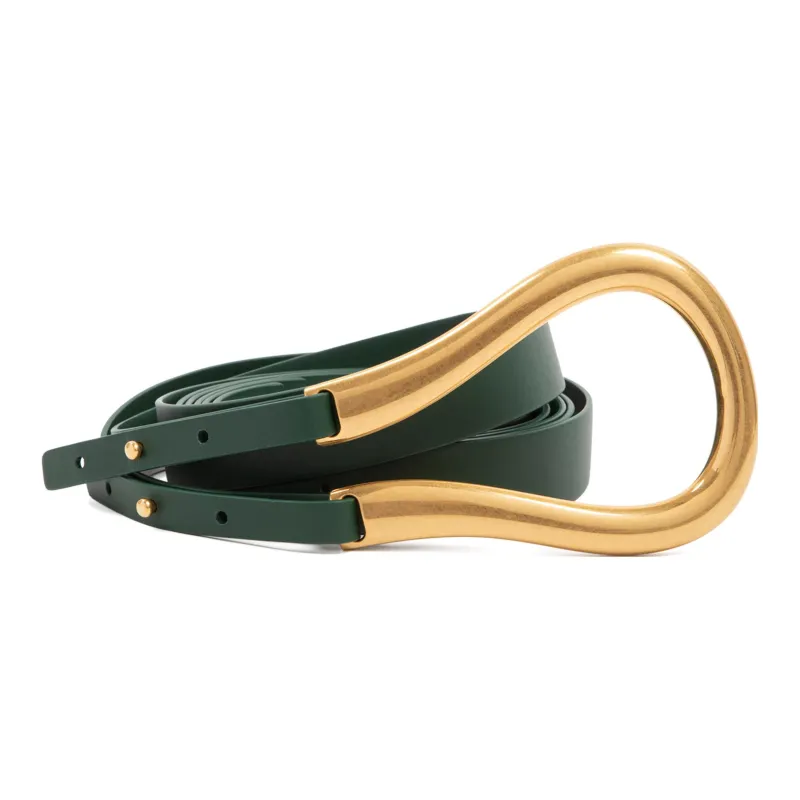 Bottega Veneta Leather Belts Unisex Green-1