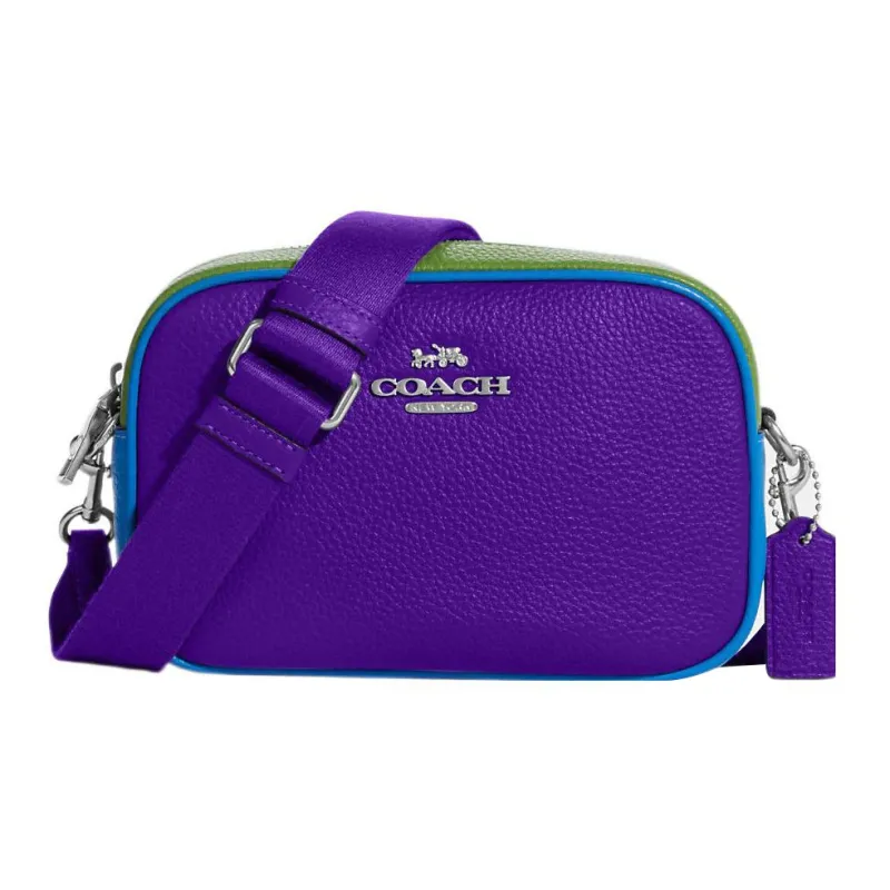 COACH Jamie Refined Pebble Leather Camera Bag Shoulder Bag Crossbody Bag Medium Size Women's Purple-0