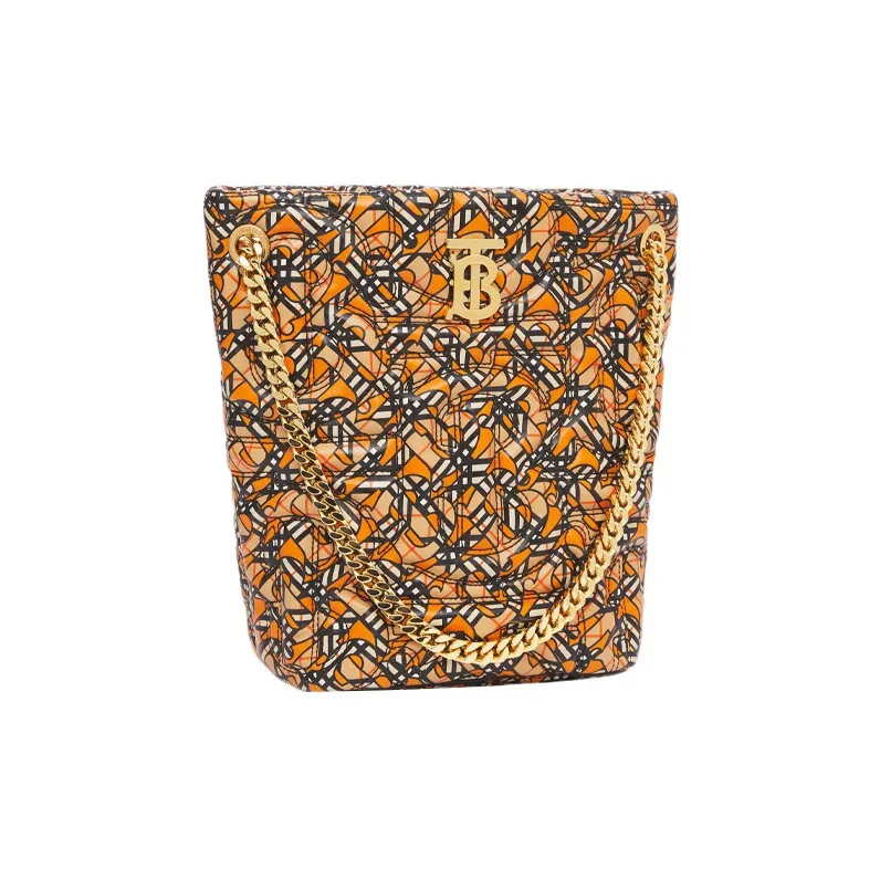 Burberry Sheepskin Lola Bag, Bucket Bag, Crossbody Handbag, Shoulder Bag Small Size Women's Multicolor-1