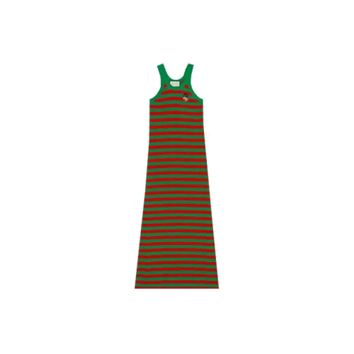 GUCCI Sleeveless Dresses Women's Red And Green