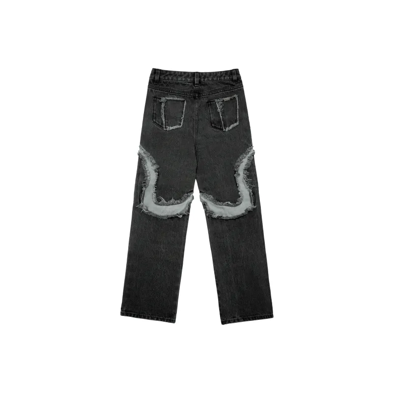 Nt Straight Moderate Jeans Unisex Black-1