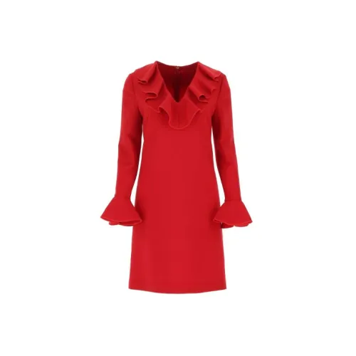 Valentino Long-Sleeved Dresses Women's Red