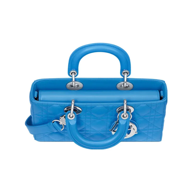 DIOR Lady D JOY Sheepskin Princess Diana Bag Clutch Shoulder Bag Crossbody Bag Handbag Women's Bright Blue-2