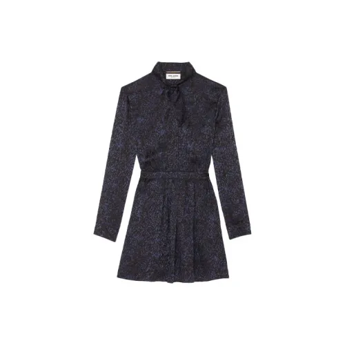 SAINT LAURENT Long-Sleeved Dresses Women's Royal Blue