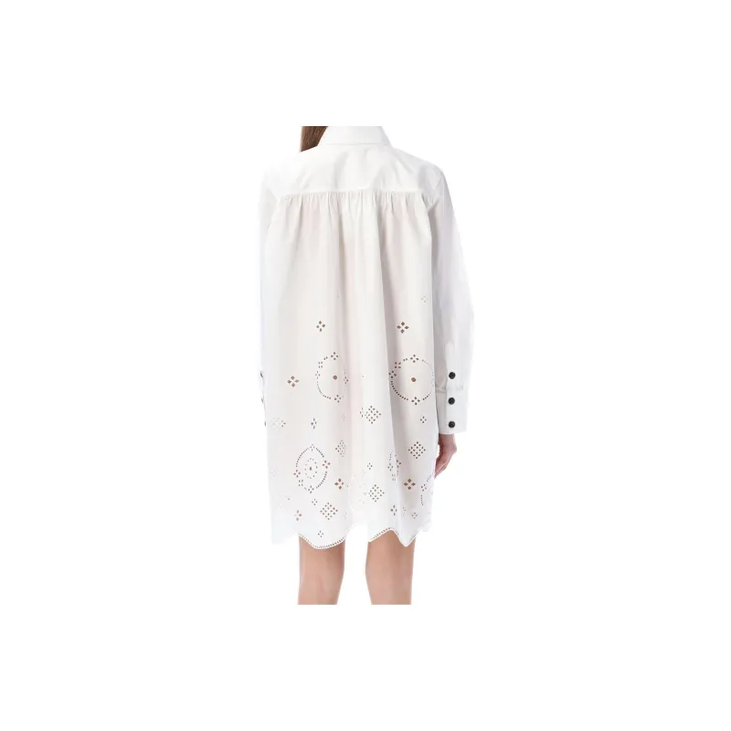 GANNI Long-Sleeved Dresses Women's White-1