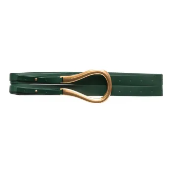 Bottega Veneta Leather Belts Unisex Green