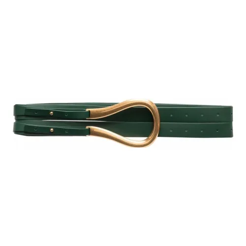 Bottega Veneta Leather Belts Unisex Green