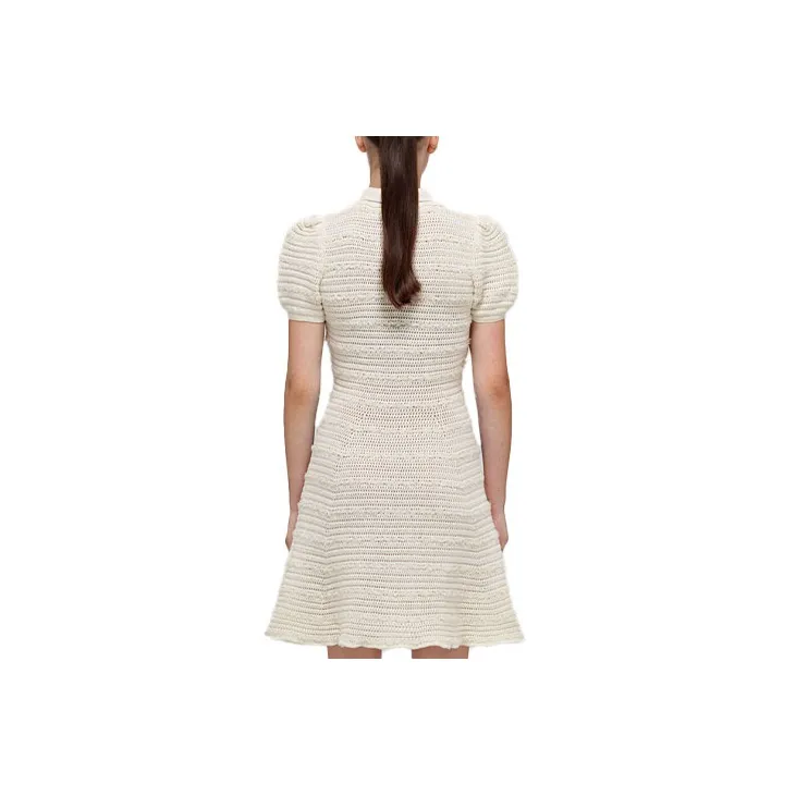 Self portrait SS22 Short Sleeved Dress Women's White-1