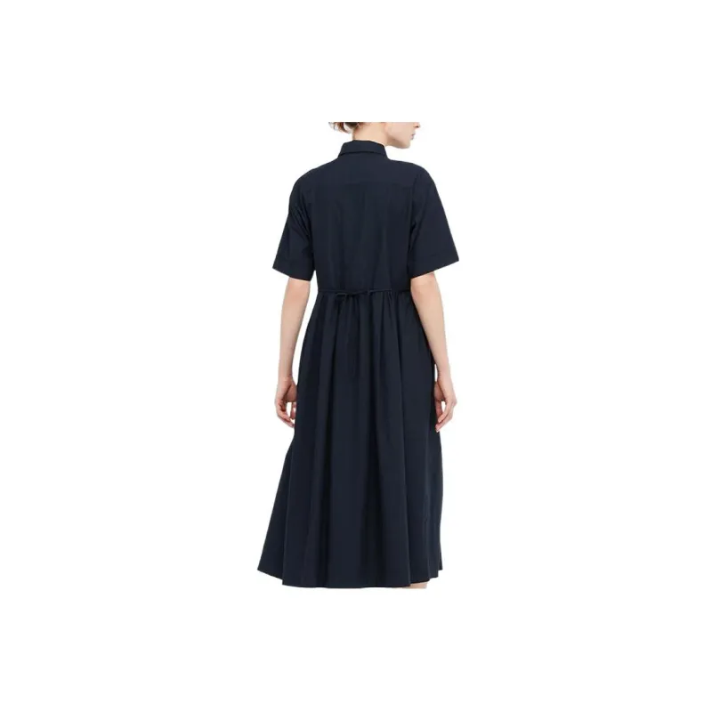 UNIQLO Ines De La Fressange A-Line Skirt Dress Navy Blue-1