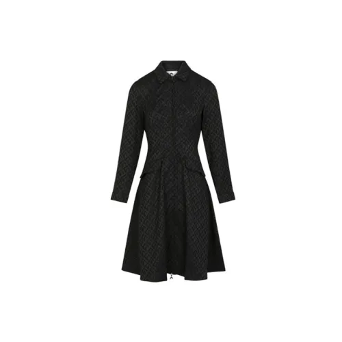 Marine Serre Long-Sleeved Dresses Women's Black