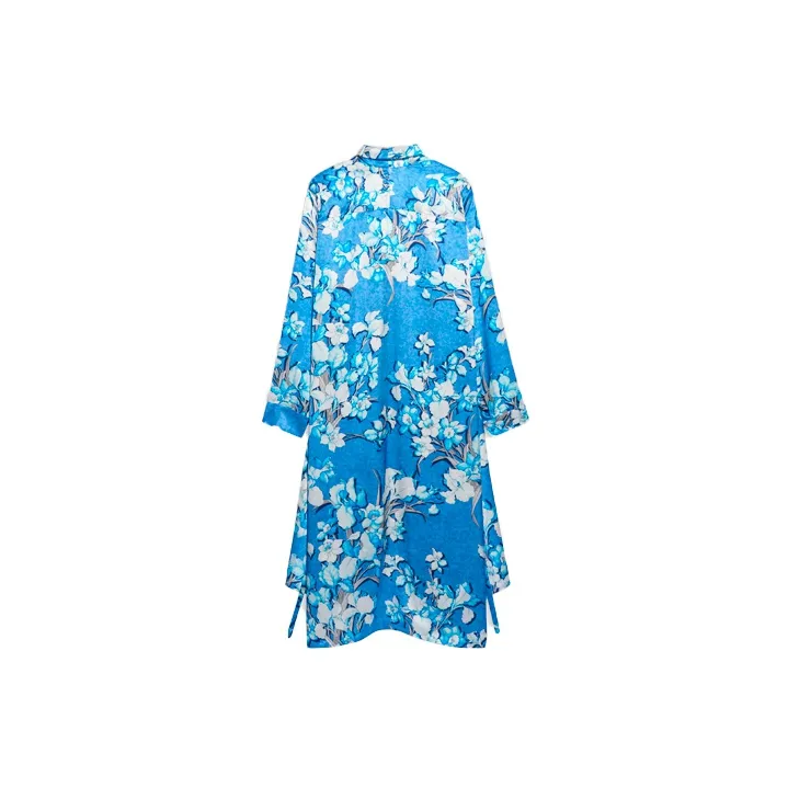 Balenciaga Long-Sleeved Dresses Women's Blue-1