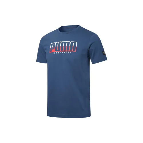 PUMA ESSENTIALS T-Shirts Men Denim Blue