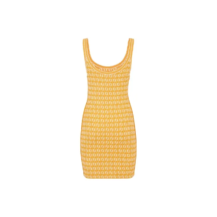FENDI SS21 Sleeveless Dress Women's Orange-1