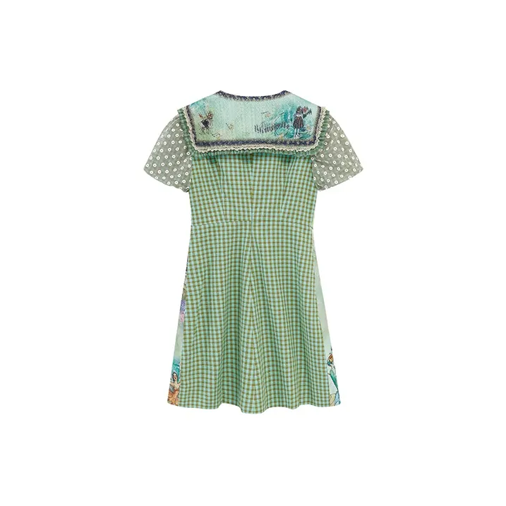 LULUALWAYS A-Line Skirt Dress Green-1