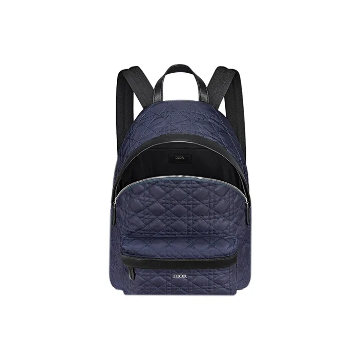 DIOR Canvas Technical Fabric Large Capacity Backpack Men's Marine Blue-3