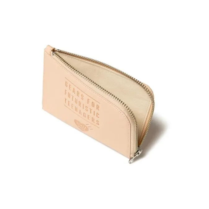 HUMAN MADE Cow Leather Coin Purse Wallet Women's Beige Yellow-1