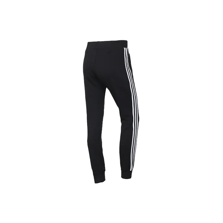 Adidas Knitted Sports Pants Women's Black White-1